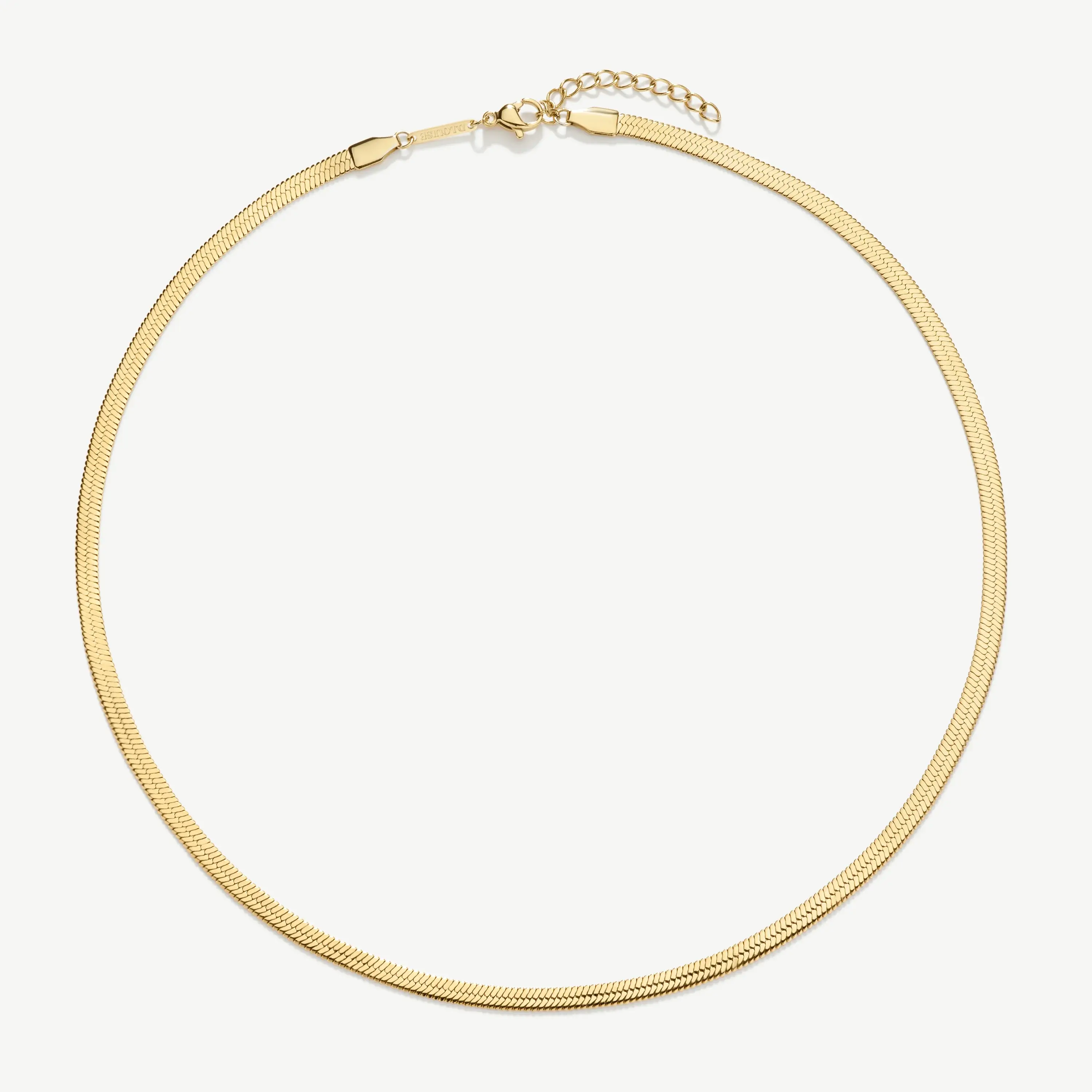 D.Louise Essentials Flat Snake Necklace Gold Plated