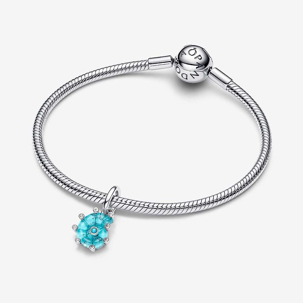 Thumbnail: Pandora Blue Murano Glass Sea Snail Dangle Charm
