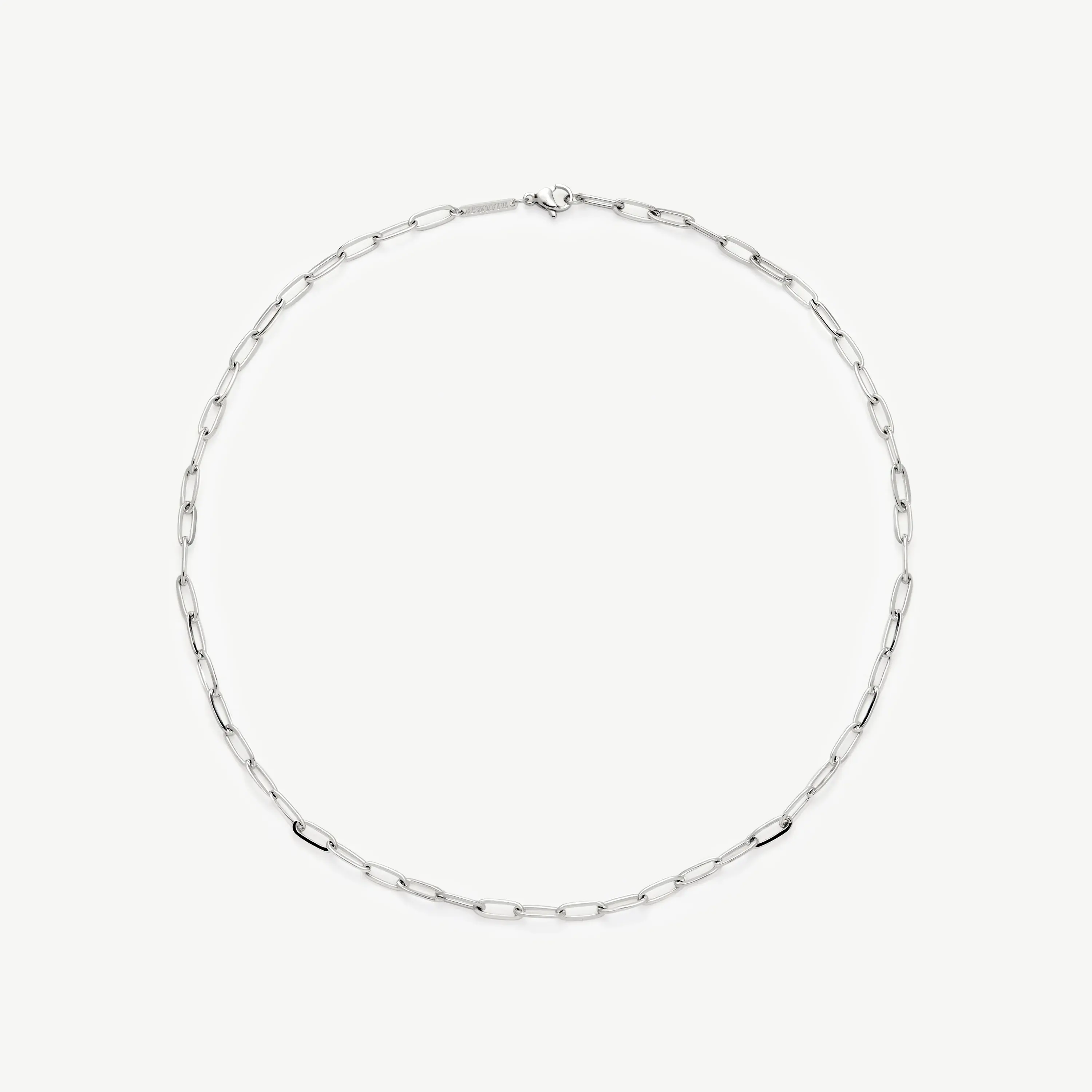 D.Louise Paperclip Necklace Silver Plated