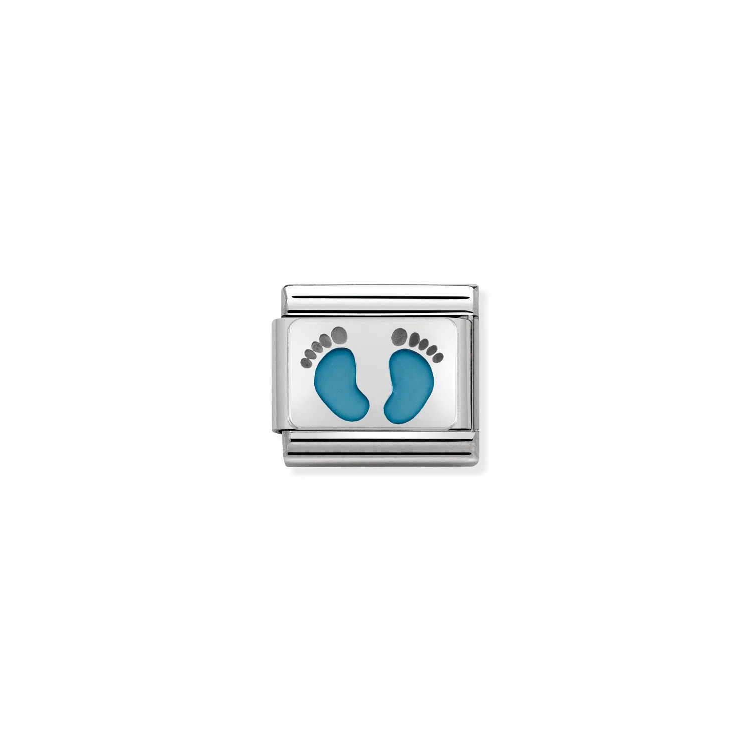 Nomination Classic Silvershine Blue Baby Feet Charm Link