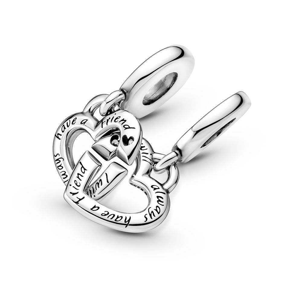 Thumbnail: Pandora Linked Sister Heart Split Dangle Charm