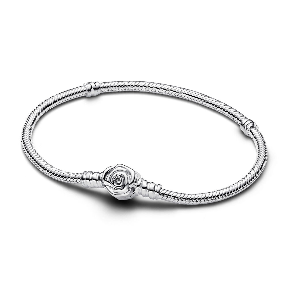 Pandora Moments Silver Rose in Bloom Charm Bracelet