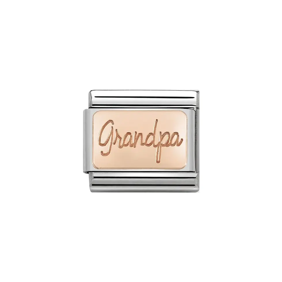 Nomination Classic Rose Gold Grandpa Plates Charm Link - 430101/35