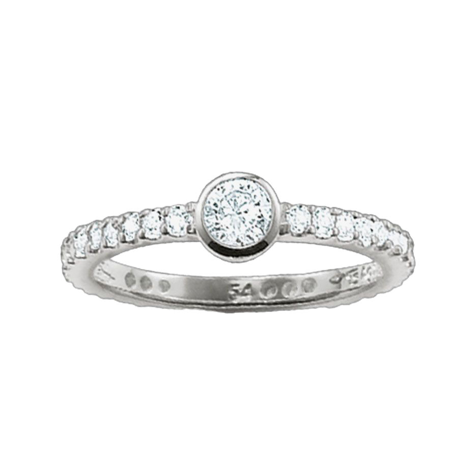 Thomas Sabo Silver Solitaire Clear CZ Stone Ring