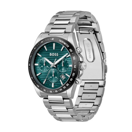 Thumbnail: BOSS Strike Green Chronograph Stainless Steel Bracelet Watch