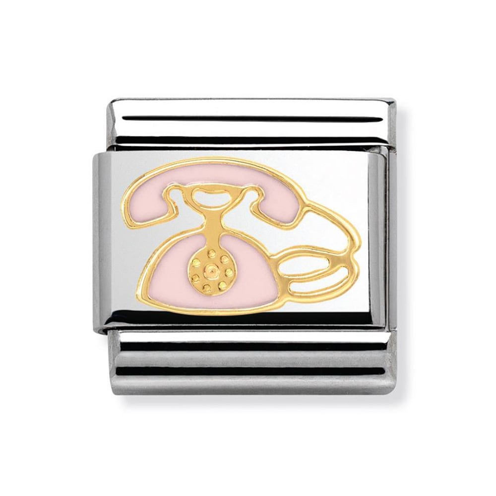 Nomination Classic Gold Pink Telephone Charm Link