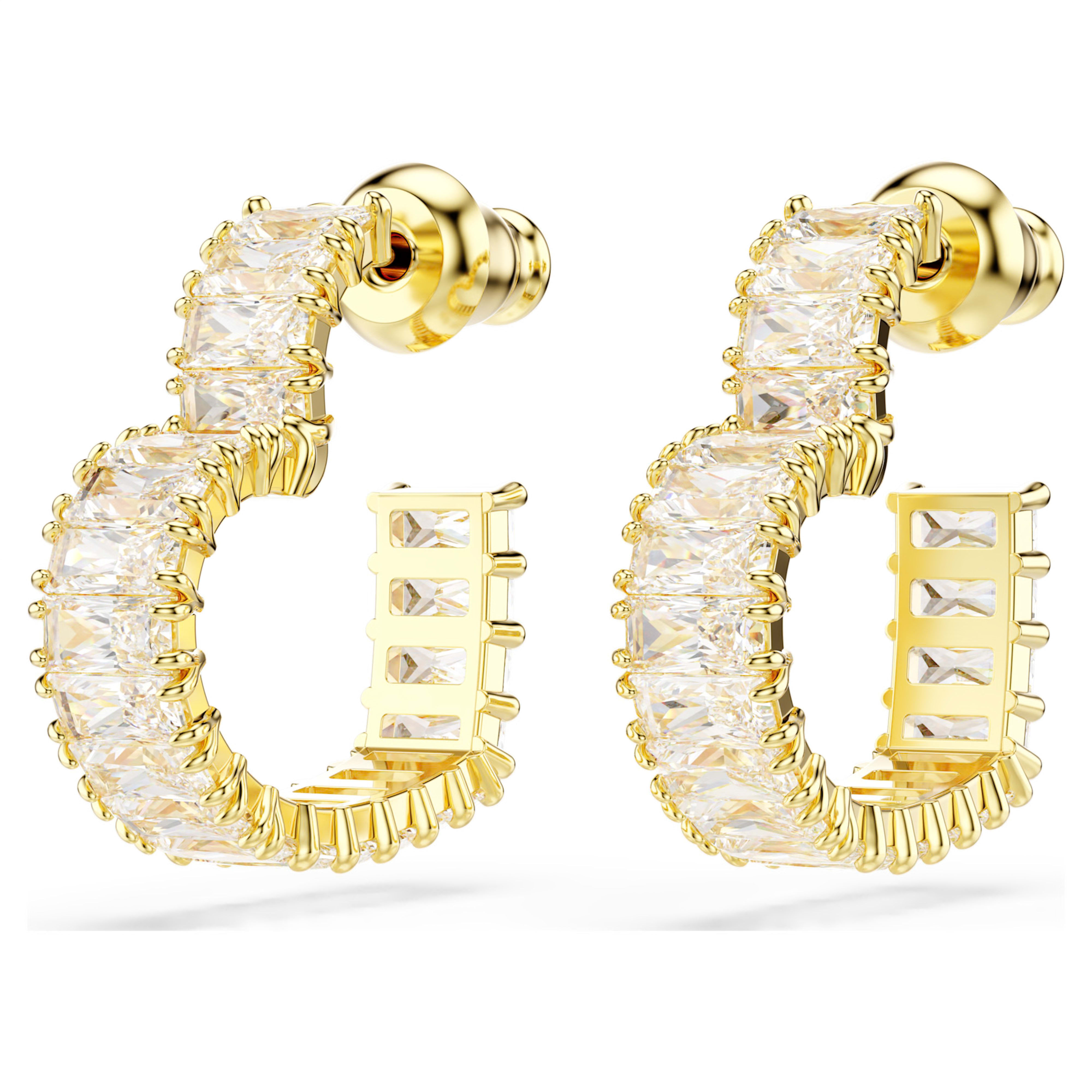 Swarovski Matrix HeartBaguette Cut Hoop Earrings