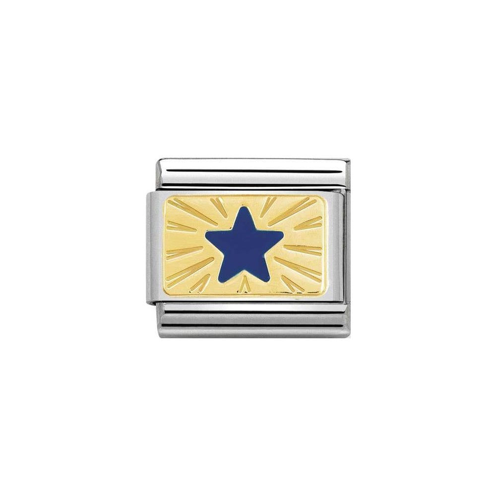 Nomination Gold Classic Blue Star Charm Link - 030284/41