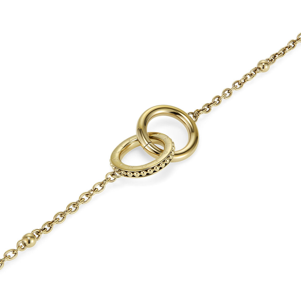 Thumbnail: Olivia Burton Classic Amity Interlock Gold Plated Bracelet