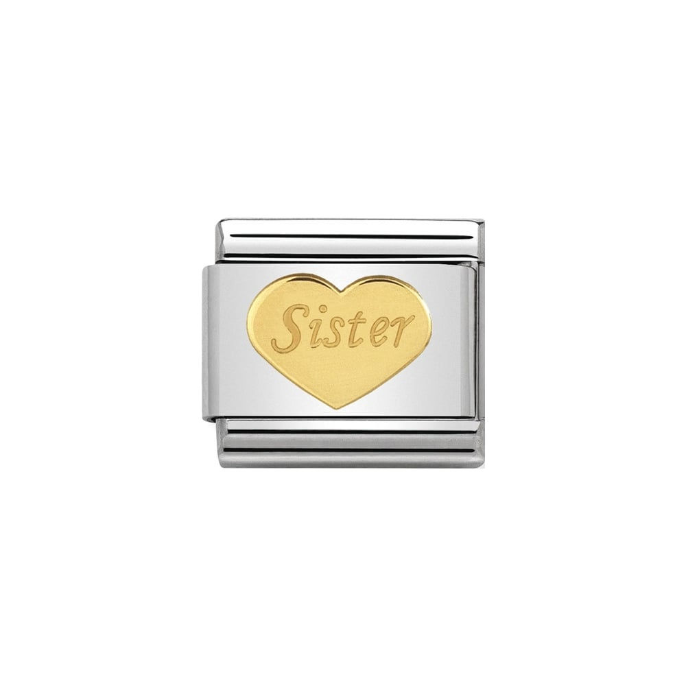 Nomination Classic Gold Sister Love Heart Charm Link - 030162/36