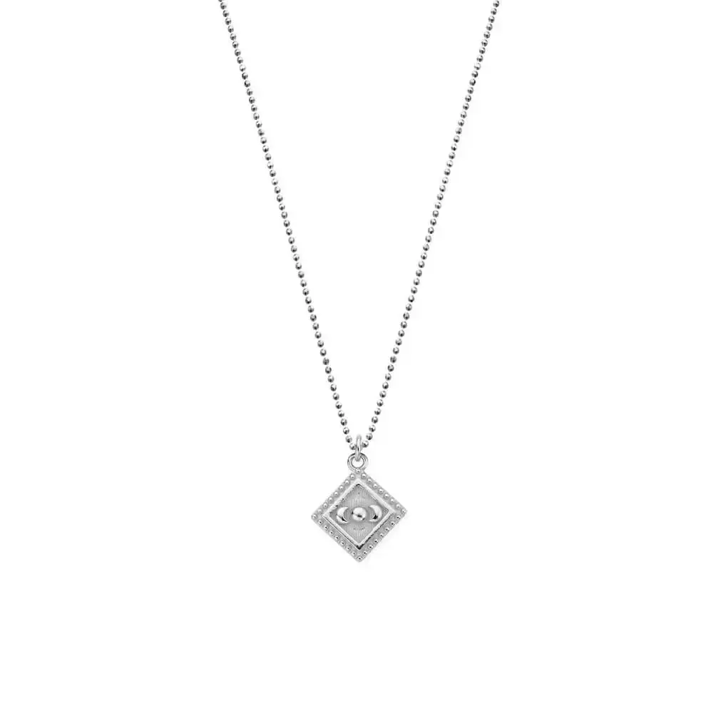 ChloBo Silver Diamond Cut Chain Moon Magic Necklace  - Layering