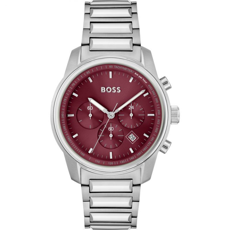 BOSS Trace Red Dial Stainless Steel Watch 1514004