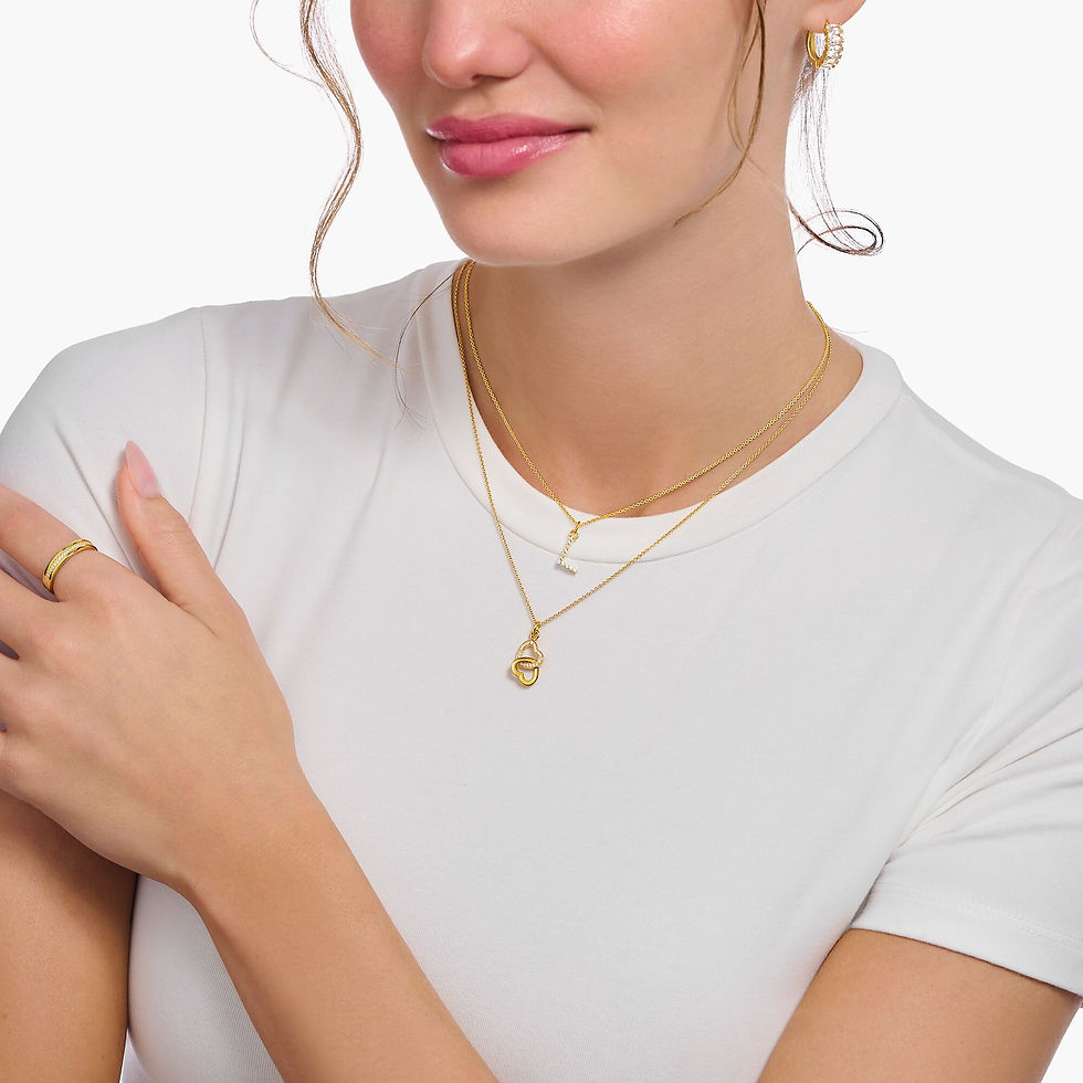 Thumbnail: Thomas Sabo Silver and Yellow Gold tone Initial L Necklace