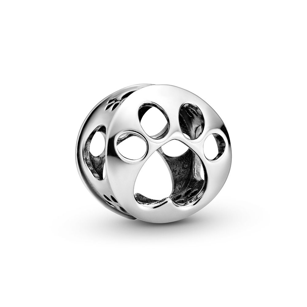 Pandora Openwork Paw Print Silver Charm