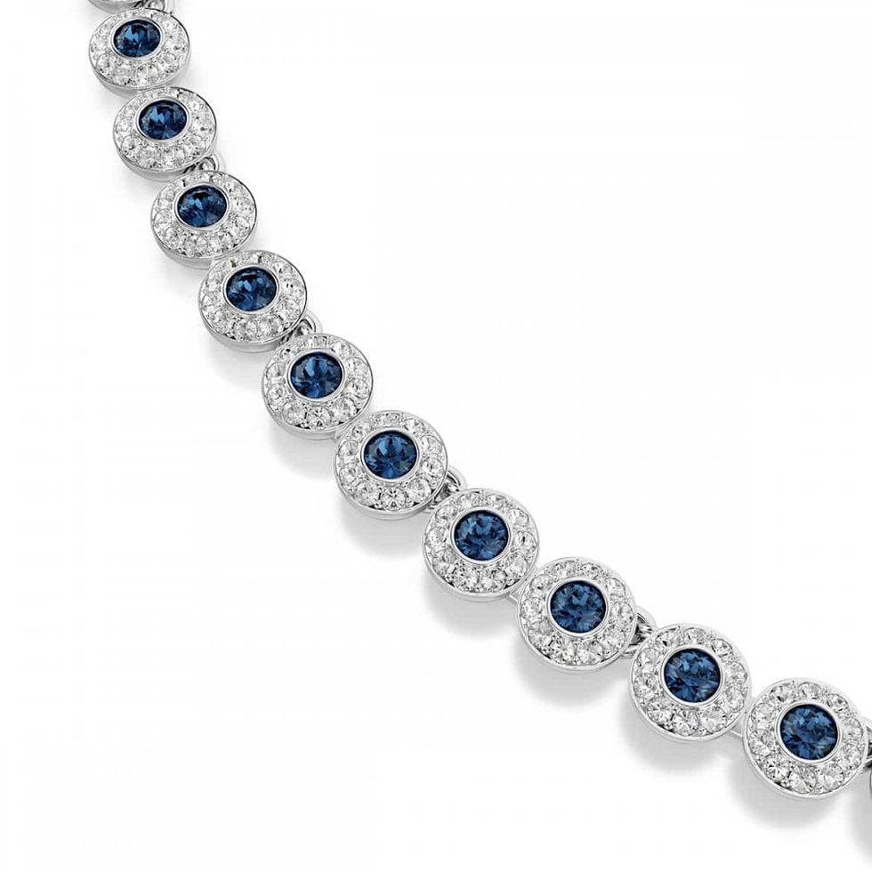 Thumbnail: Swarovski Una Angelic Round Cuts Blue and Clear Crystal Necklace