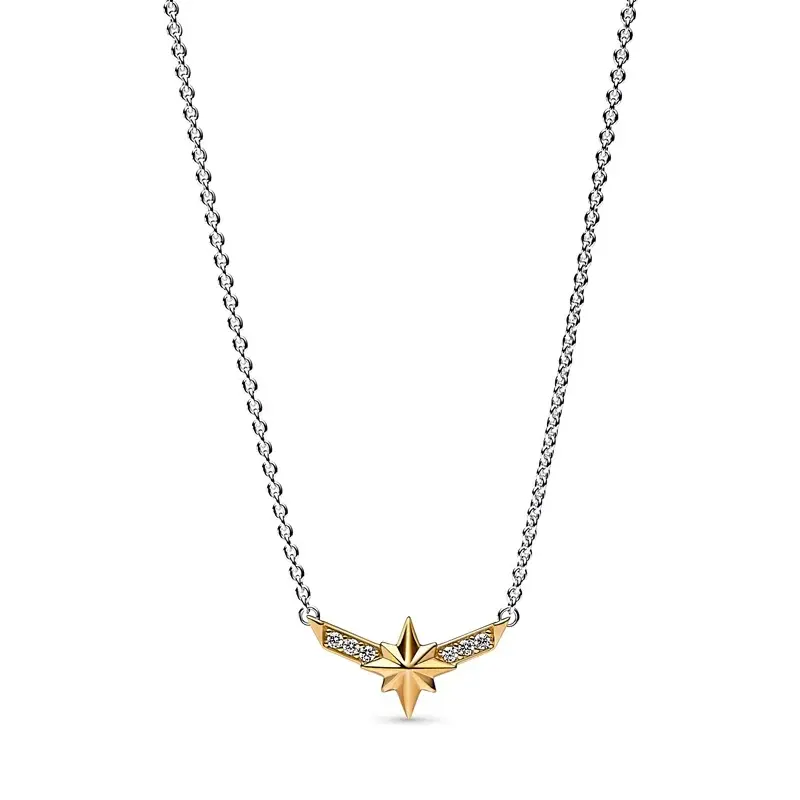 Pandora Captain Marvel Octogram Star Two-Tone Pendant Necklace