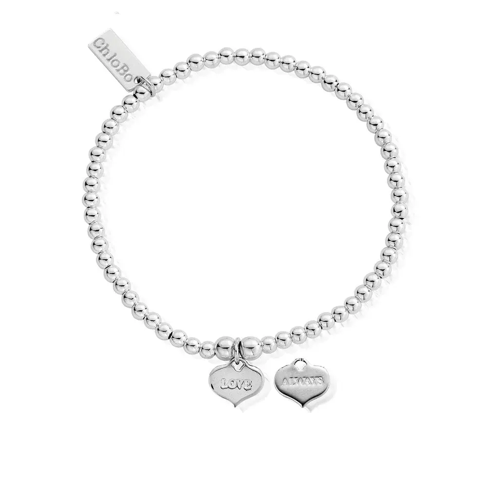 ChloBo Silver Cute Charm Love Always Bracelet - Layering