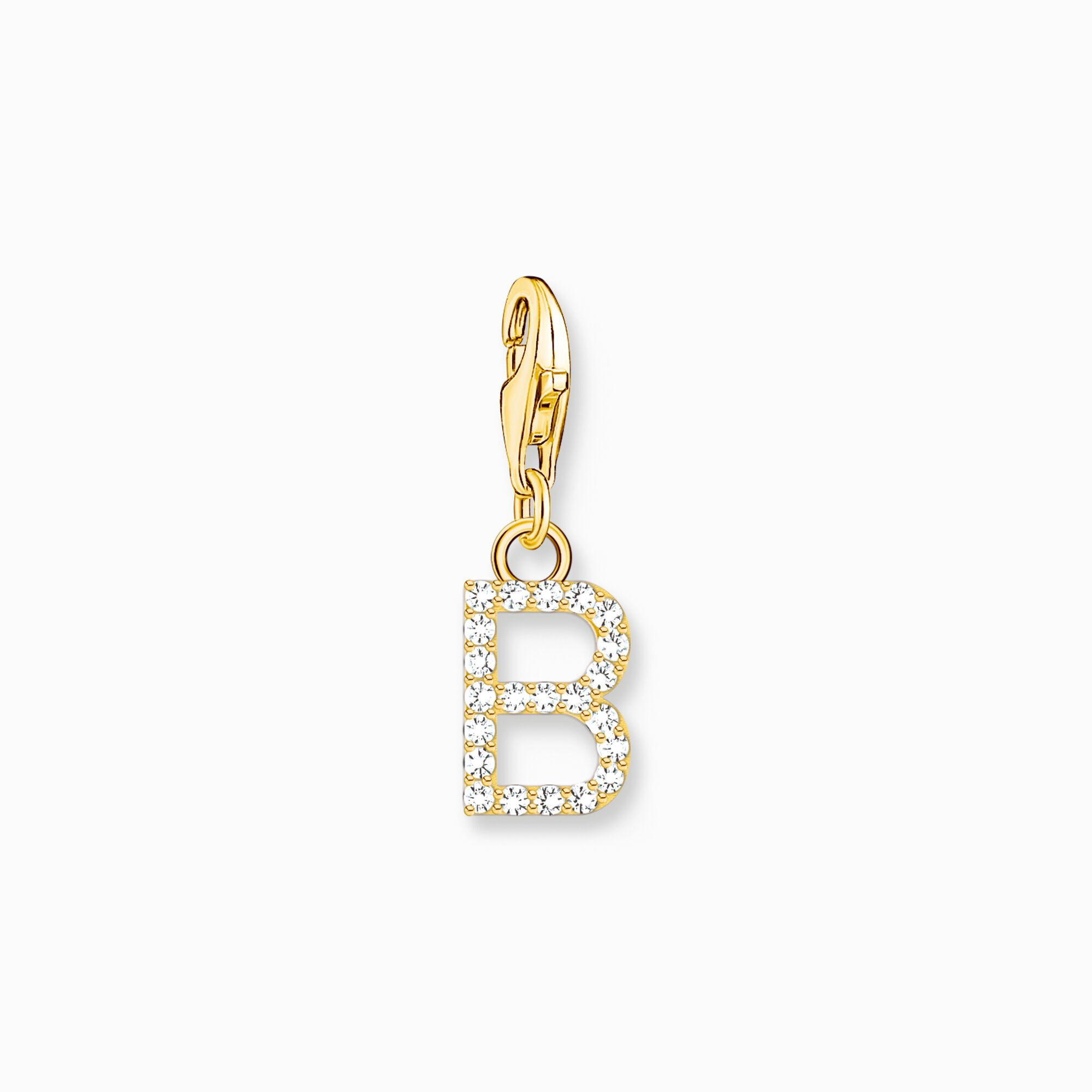 Thomas Sabo Charm pendant B letter with white stones gold plated