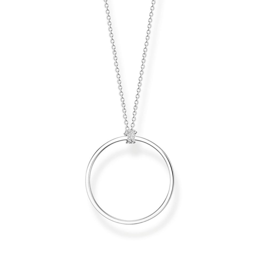 Thomas Sabo Sterling Silver Charm Necklace Chain and Hoop 70cm