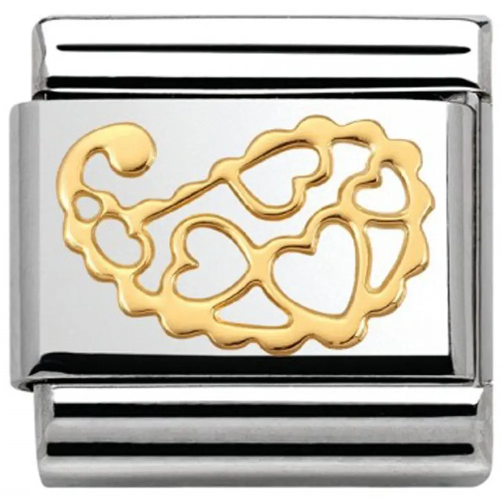 Nomination Gold Classic Hearts Cashmere Charm Link