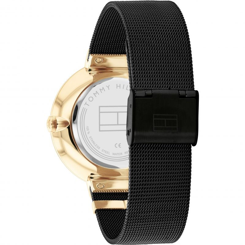 Thumbnail: Tommy Hilfiger Lidia Black & Rose Gold Mesh Strap Watch 1782540