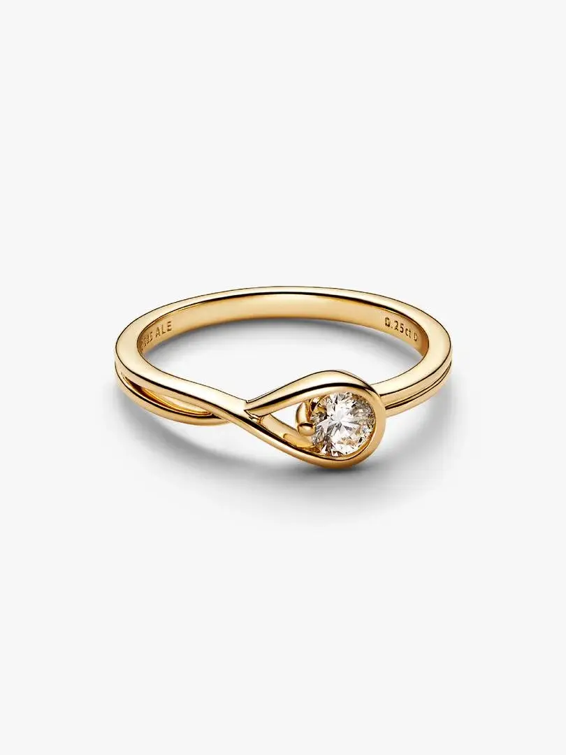 Thumbnail: Pandora Infinite 14k Gold Lab-Grown Diamond Ring 0.25 ct - Size 56/P