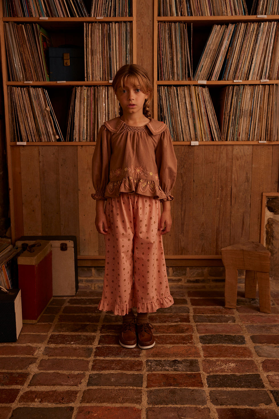 Thumbnail: Bettina Blouse, Chocolate - Apolina kids