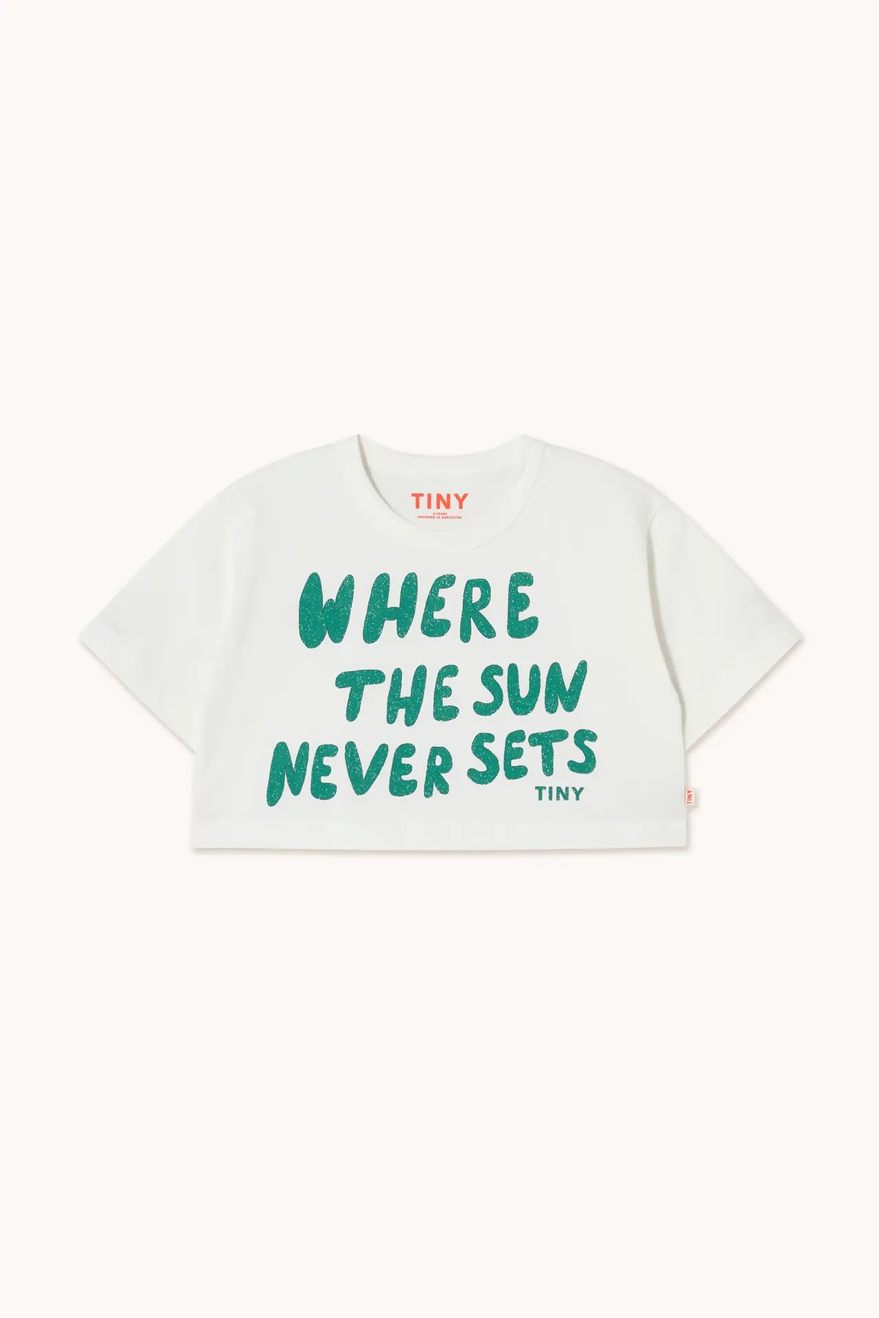 Sun Graphic Crop Tee, Off White - Tiny cottons