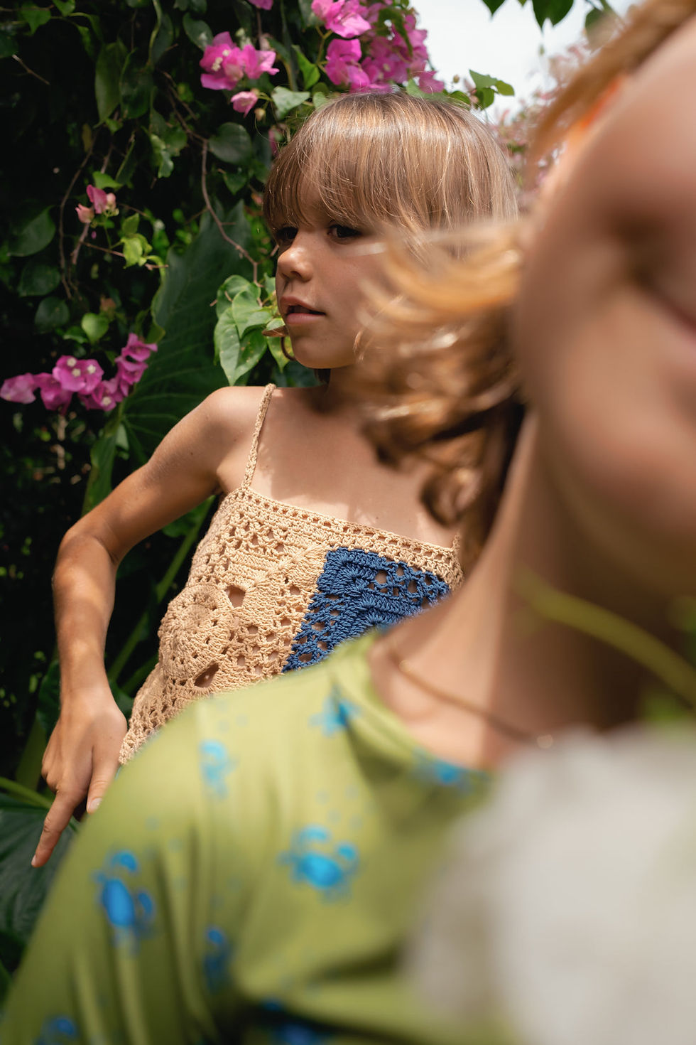 Thumbnail: Coco Twin Crochet Tube Top, Beige/Navy - Nika's Got Soul