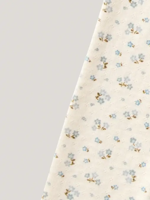 Thumbnail: Pouf Tee, Calico Print Pointelle, Oasis - Soor Ploom