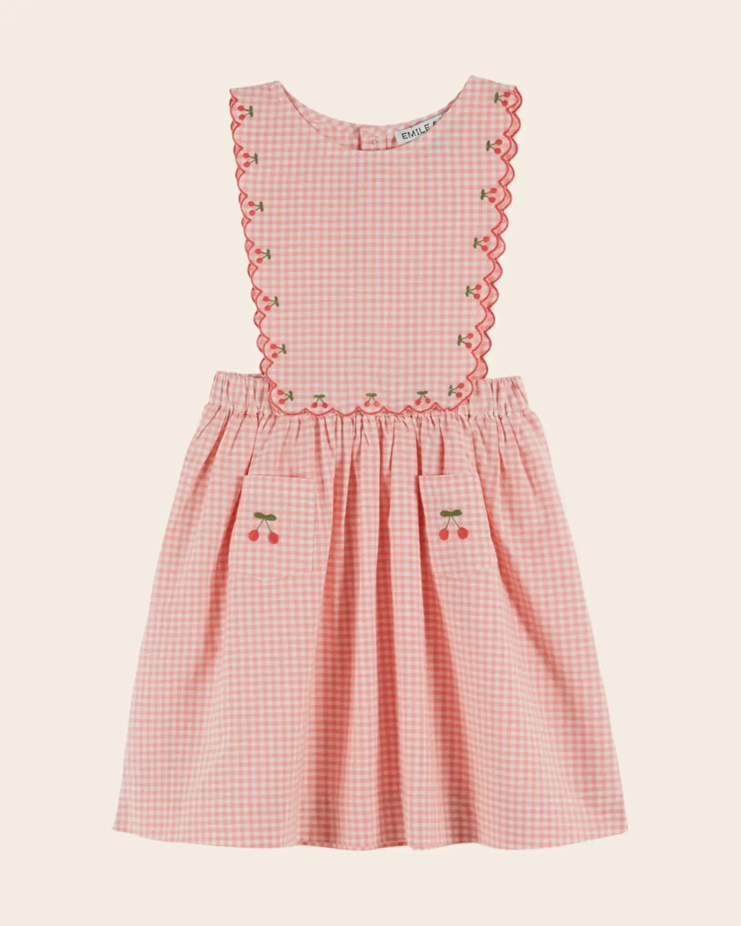 Apron Dress, Pink Gingham - Emile et Ida