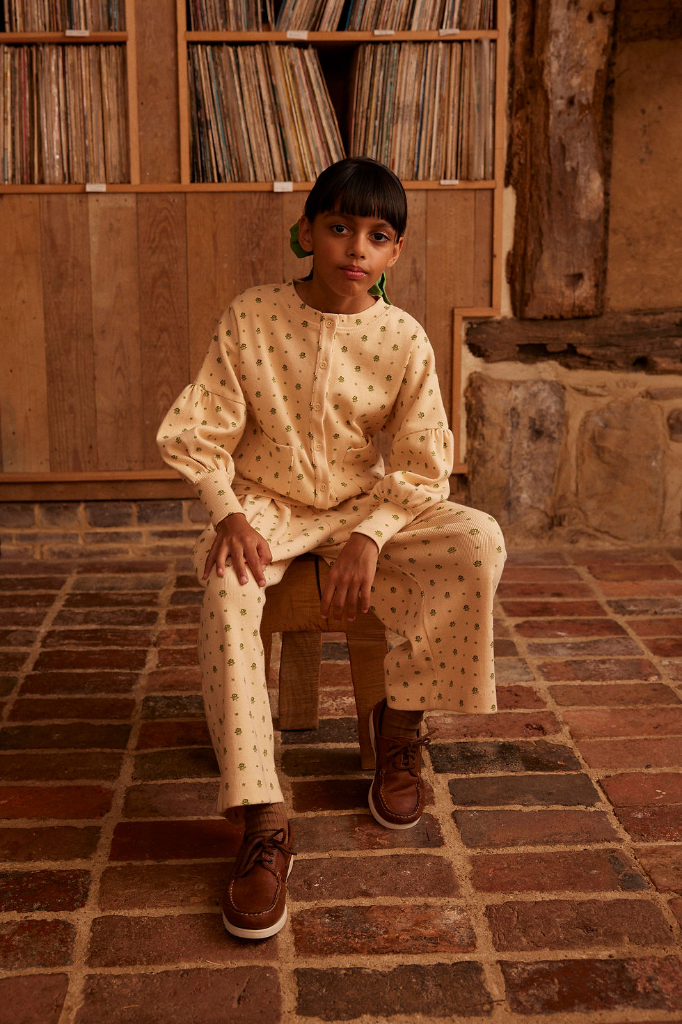 Thumbnail: Simona Jersey Cardigan, Meadow Calico - Apolina kids