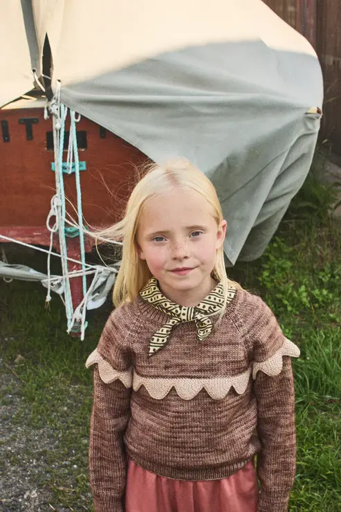 Thumbnail: Scallop Yoke Sweater, Affogato - Misha&Puff