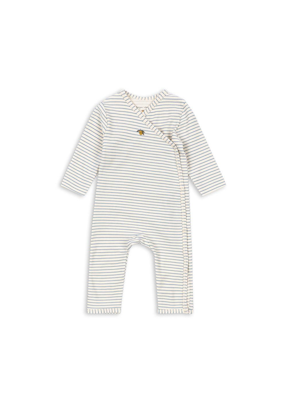 Basic Newborn Onesie, Stripe Blue - Konges Sløjd
