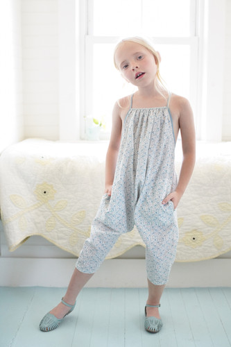Ines Romper, Flower Press Print, Azul - Soor Ploom | Hello1234