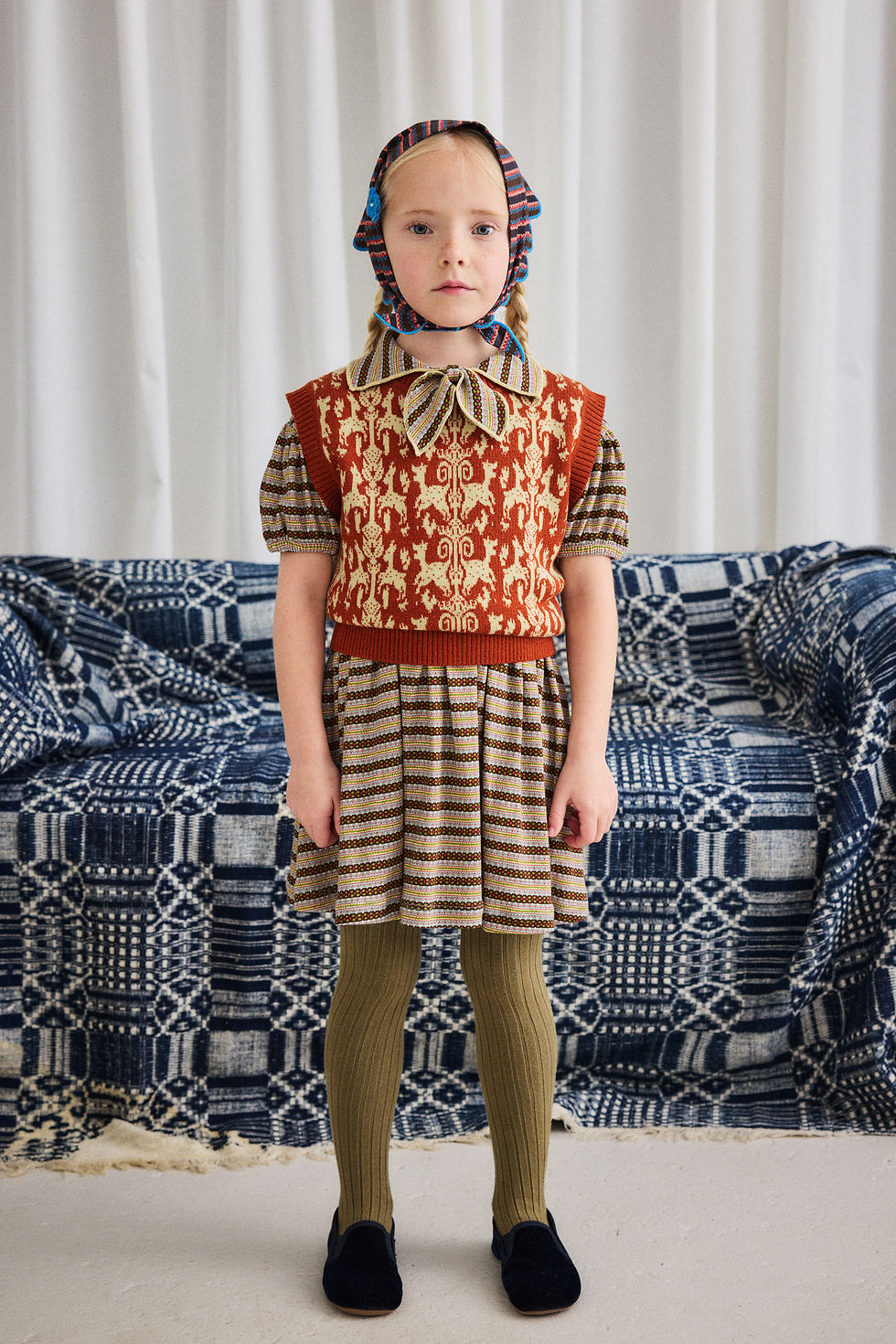 Thumbnail: Junir Scout Dress, Overcast Rodeo - Misha&Puff