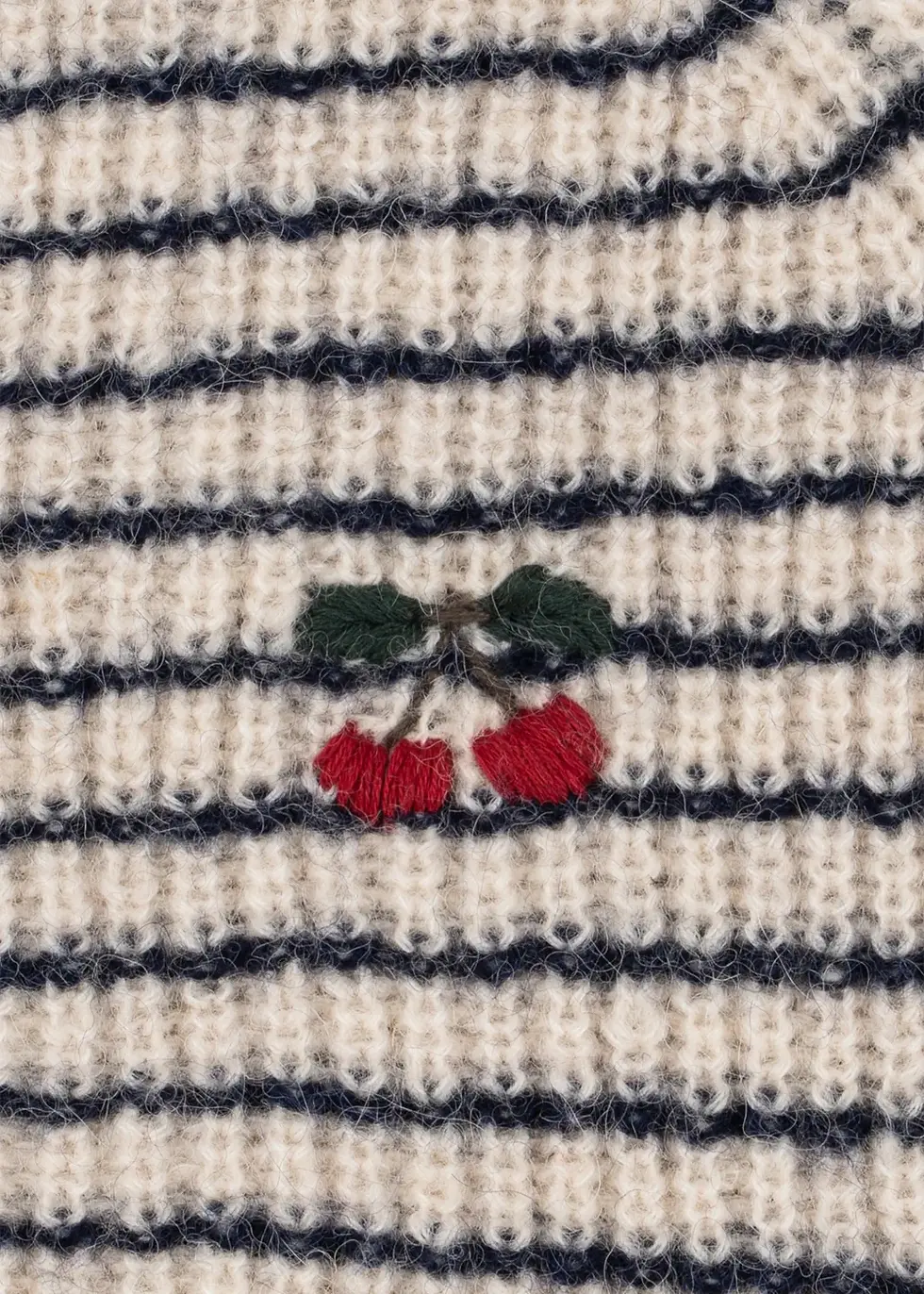 Thumbnail: Barli Cardigan, Navy Stripe - Konges Sløjd