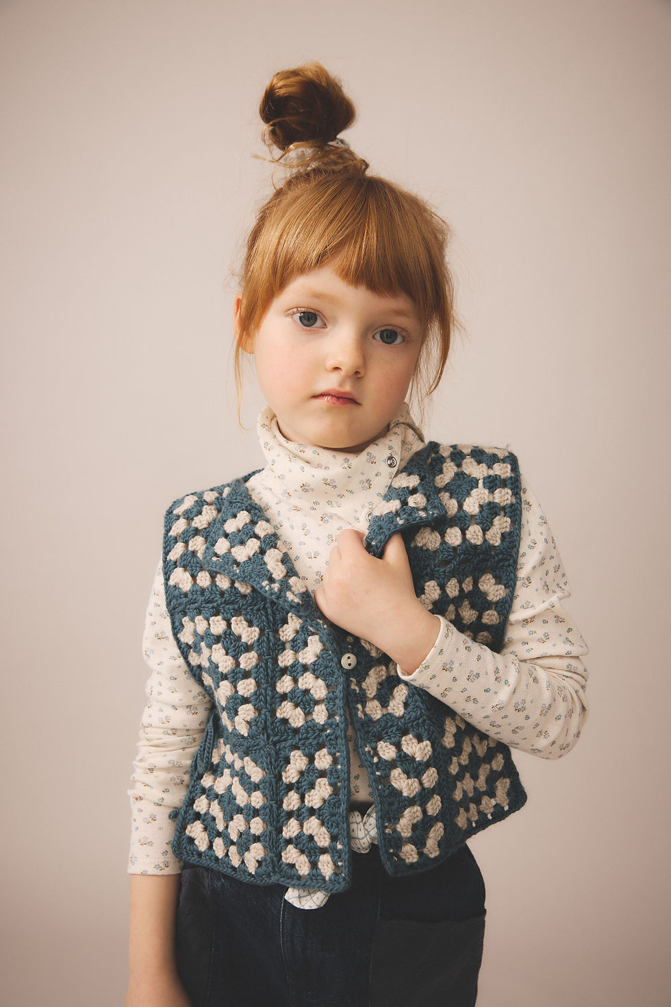 Thumbnail: Squares Smock Vest, Bottle - Soor Ploom