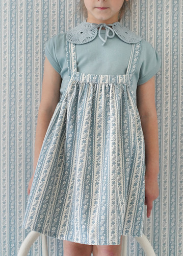 Eloise Pinafore, Lattice Print, Azul - Soor Ploom | Hello1234 Eloise Pinafore, Lattice Print, Azul - Soor Ploom | Hello1234