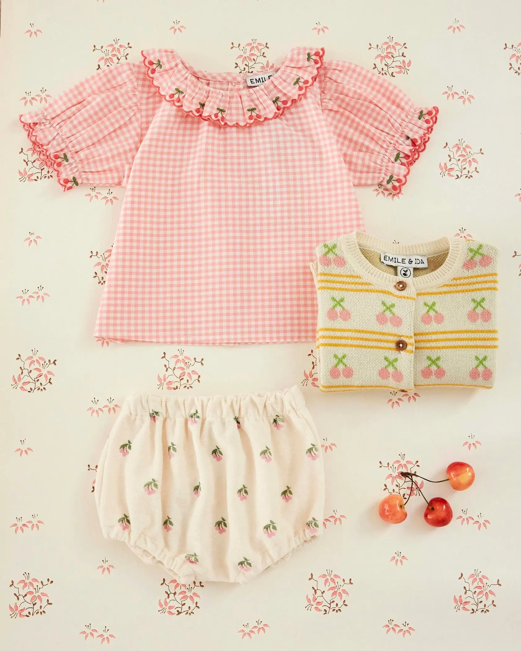 Baby Blouse, Pink Gingham - Emile et Ida