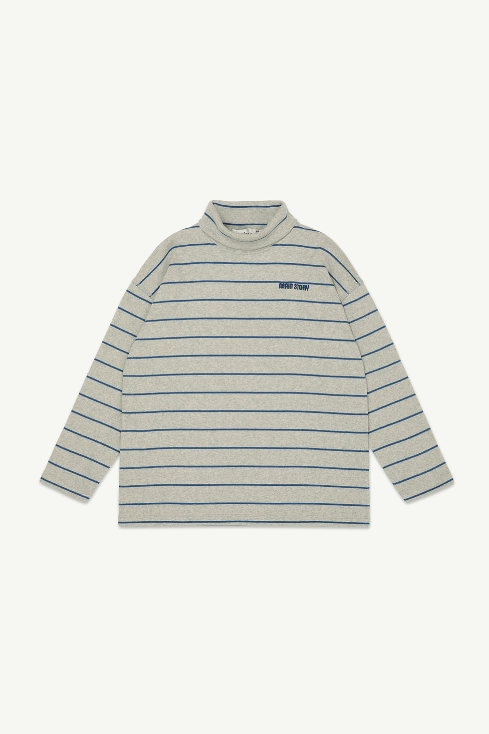 Roll Neck Rib Top, Grey Melange - Main Story