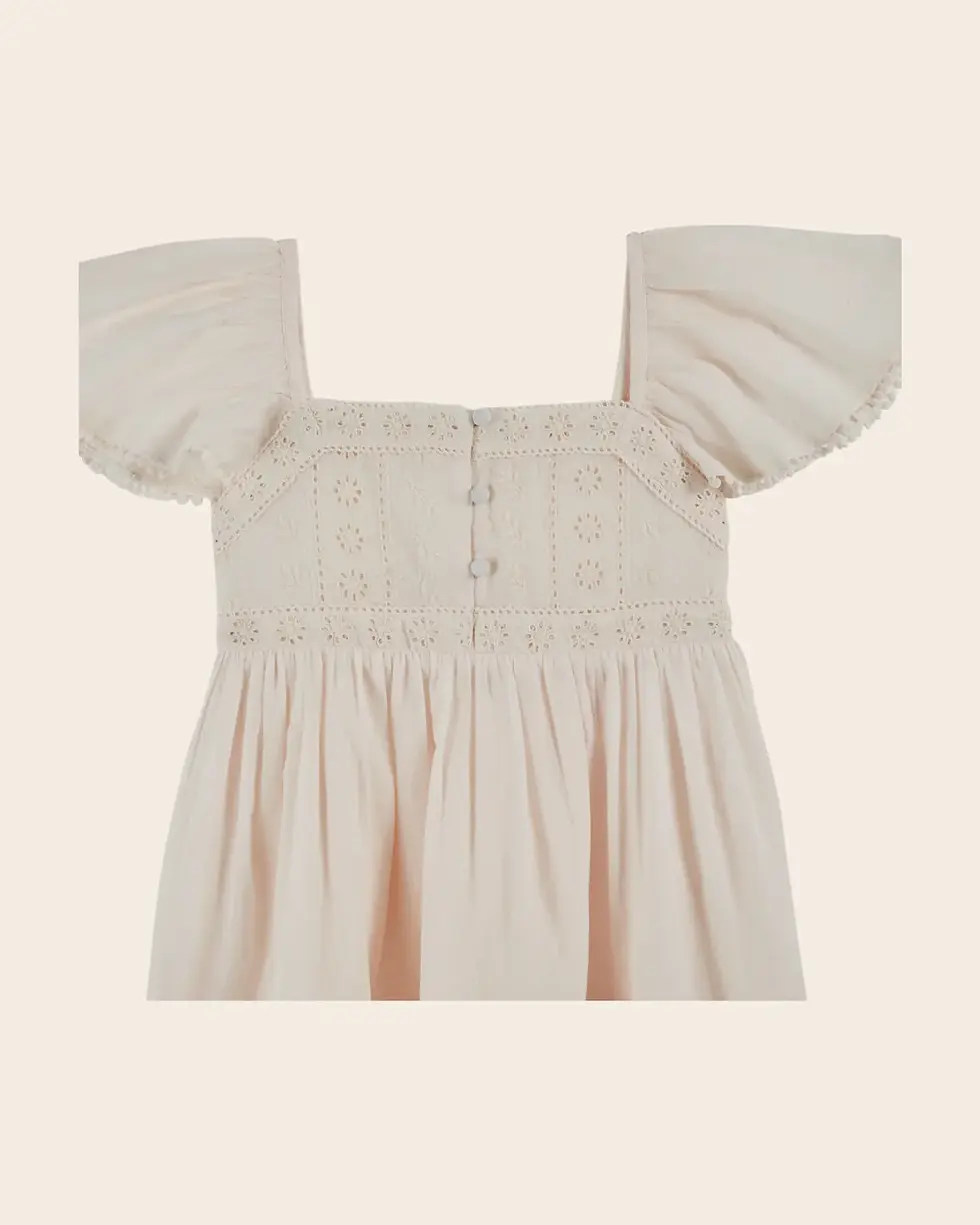 Thumbnail: English Embroidery Dress, Cream - Emile et Ida