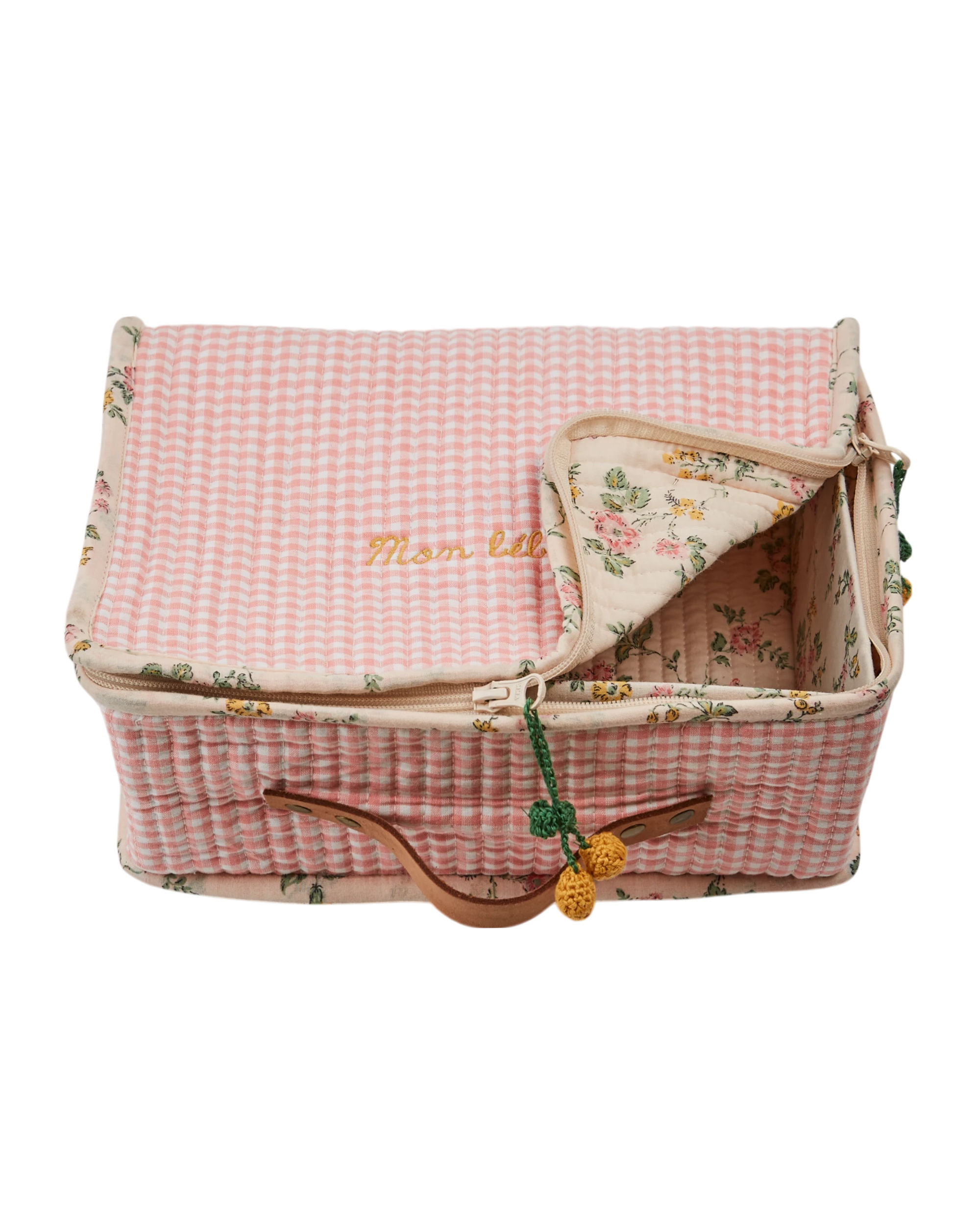 Suitcase, Pink gingham - Emile et Ida