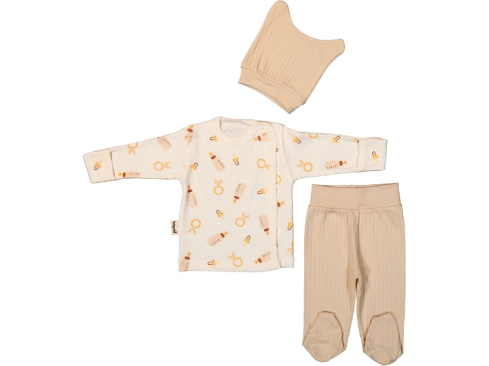 Biberon Desenli 3'lü Takım pembe