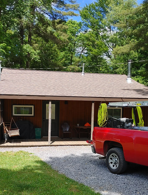 A new roof for this cabin in the woods
