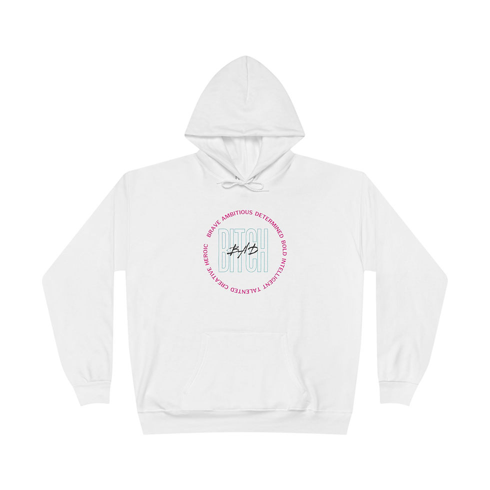 White Bad Bitch Logo pullover hoodie