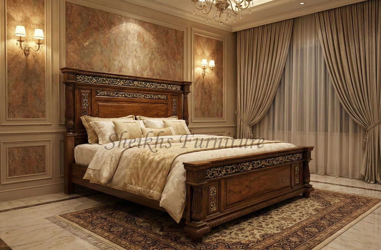 Sheesham Wood King Size Bed