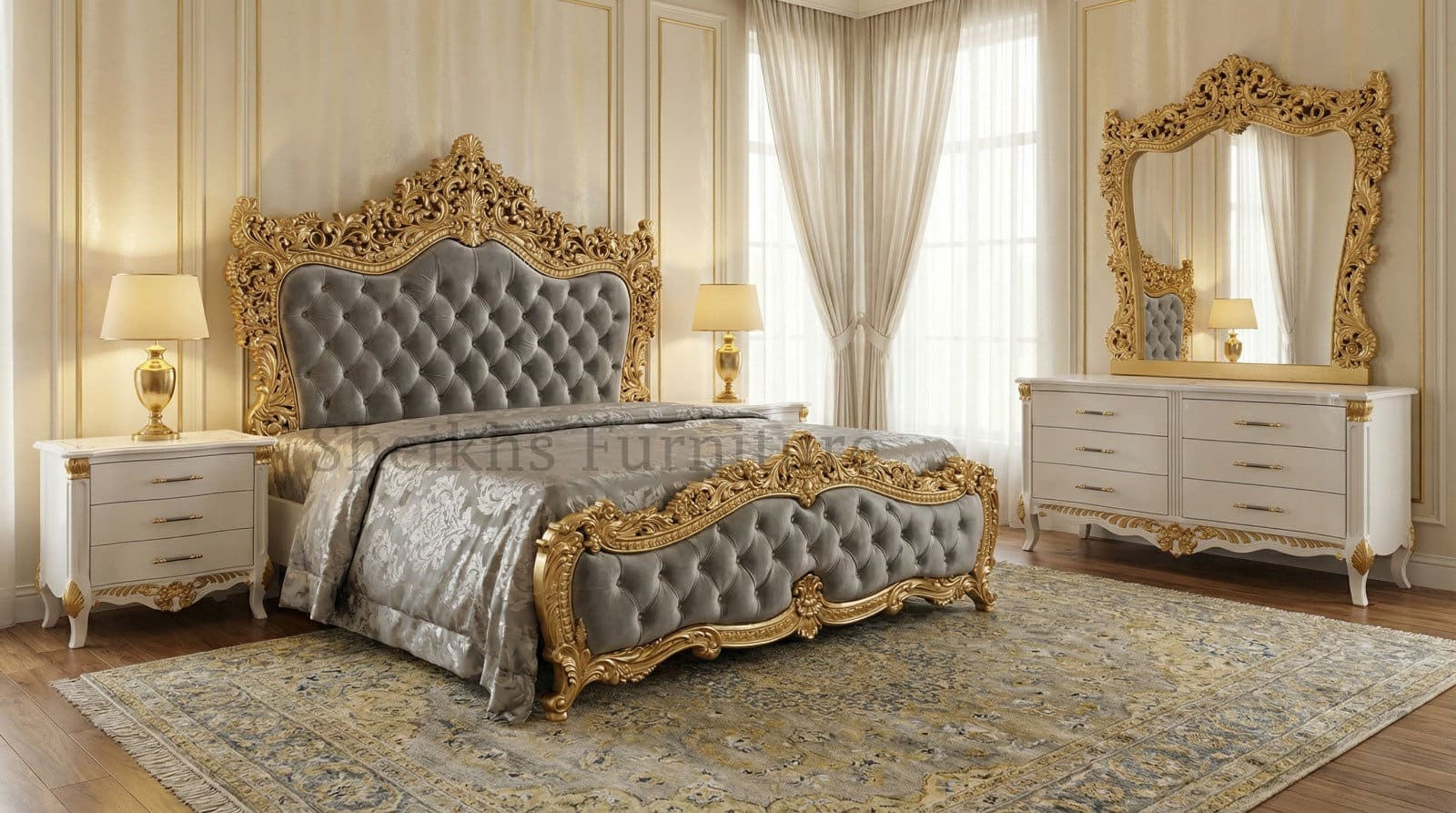 Upholstered Wooden Bed