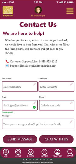Elephaid Foundation Mockup - Contact Us
