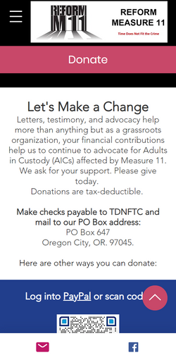 Donate Page - Mobile